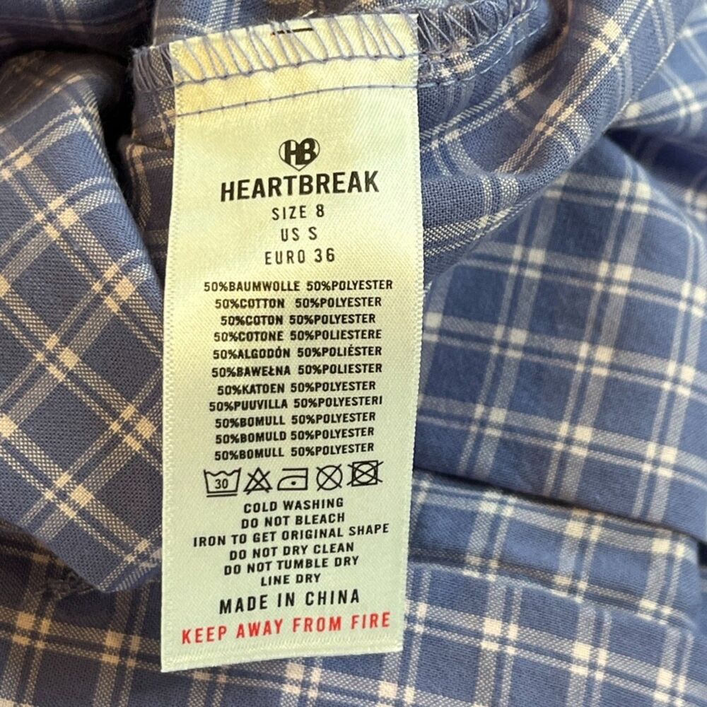 ASOS Heartbreak Purple Plaid Flare Pants Small Split Hems Flat Pockets NEW - Picture 6 of 8